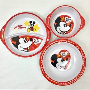 Daiso Japan Mickey Mouse Dinnerware dish set 3pc